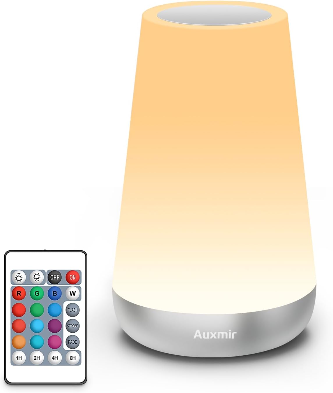 Auxmir Rechargeable LED Night Light, Touch & Remote Control Bedside Lamp with 13 Colors, 5 Brightness Levels, Portable Table Lamp for…
