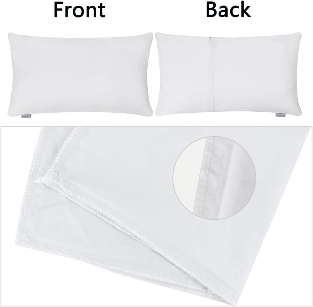 Thmyo 4-Pack 100% Cotton Lumbar Comfortable Solid Decorative Throw Pillow Case Rectangle Cushion Cover DIY Throw Pillowcase for Sofa Bed(On…