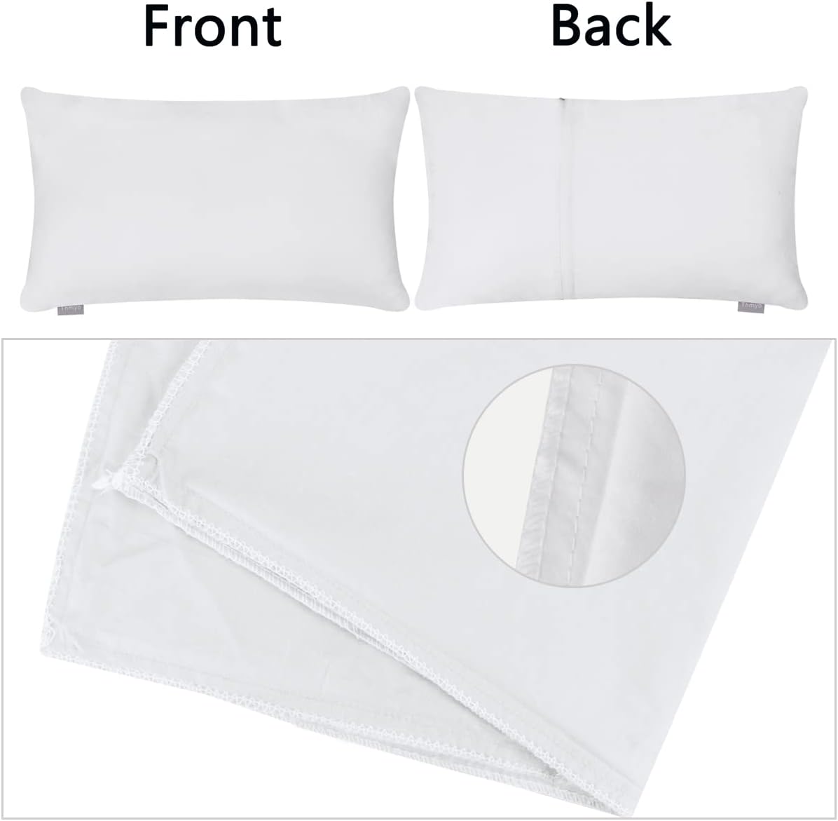 Thmyo 4-Pack 100% Cotton Lumbar Comfortable Solid Decorative Throw Pillow Case Rectangle Cushion Cover DIY Throw Pillowcase for Sofa Bed(On…