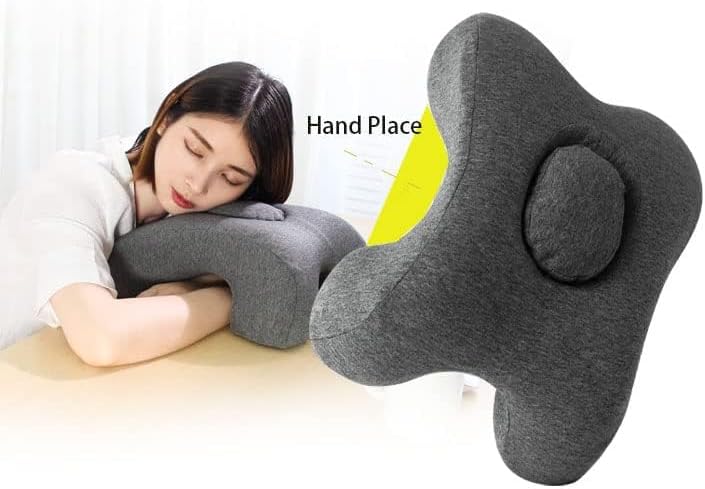 Fcare Desk Pillow for Napping, Travel Neck Pillow Memory Foam Wedge for Sleeping, Slow Rebound Back Pillow (Slightly Hard) for Slender Ladi…