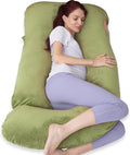 60 Inch Pregnancy Pillow for Sleeping, Extra Large U Shaped Body Pillow, Maternity Pillow for Pregnant Women (Green)