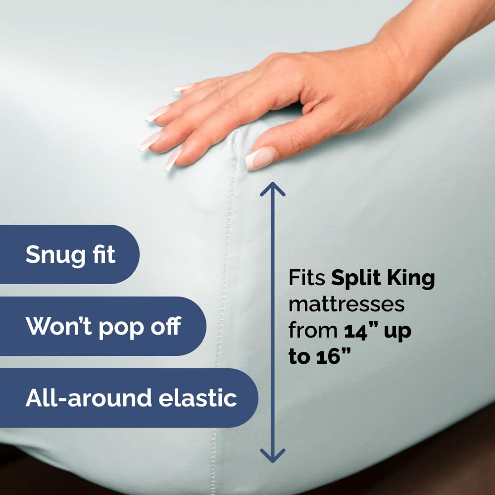 Flex Top Split Head King 4 Piece Sheet Set - Soft, Breathable & Cooling Bed Sheets Set - Hotel Luxury Bedding for Women & Men with Deep…