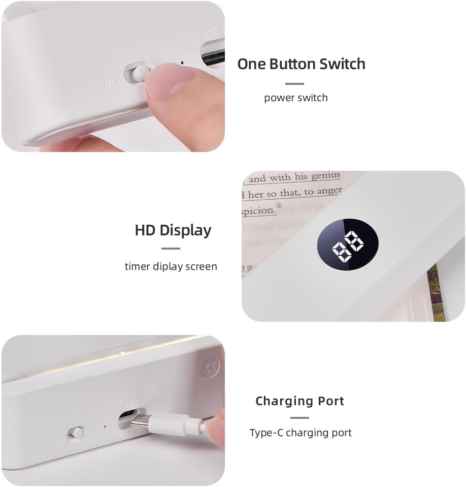 Book Light, Rechargeable Clear LED Flat Book Lights for Reading in Bed at Night with 3 Colors & Timer, Dimmable Panel Plate Book Lamp…