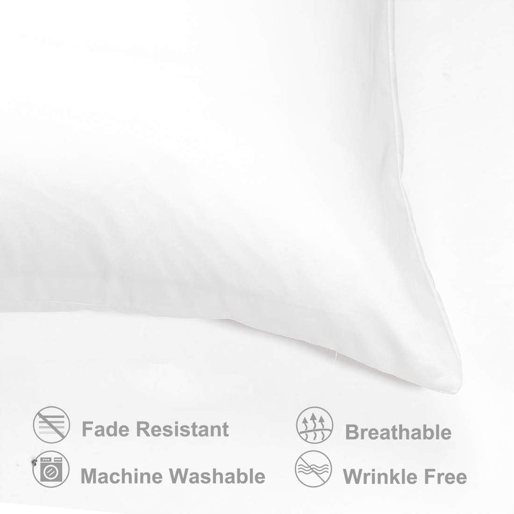 uxcell King Satin Pillowcase with Zipper, Super Soft and Luxury, Silky Pillow Cases Covers Set of 2, 21"x37", Snow White