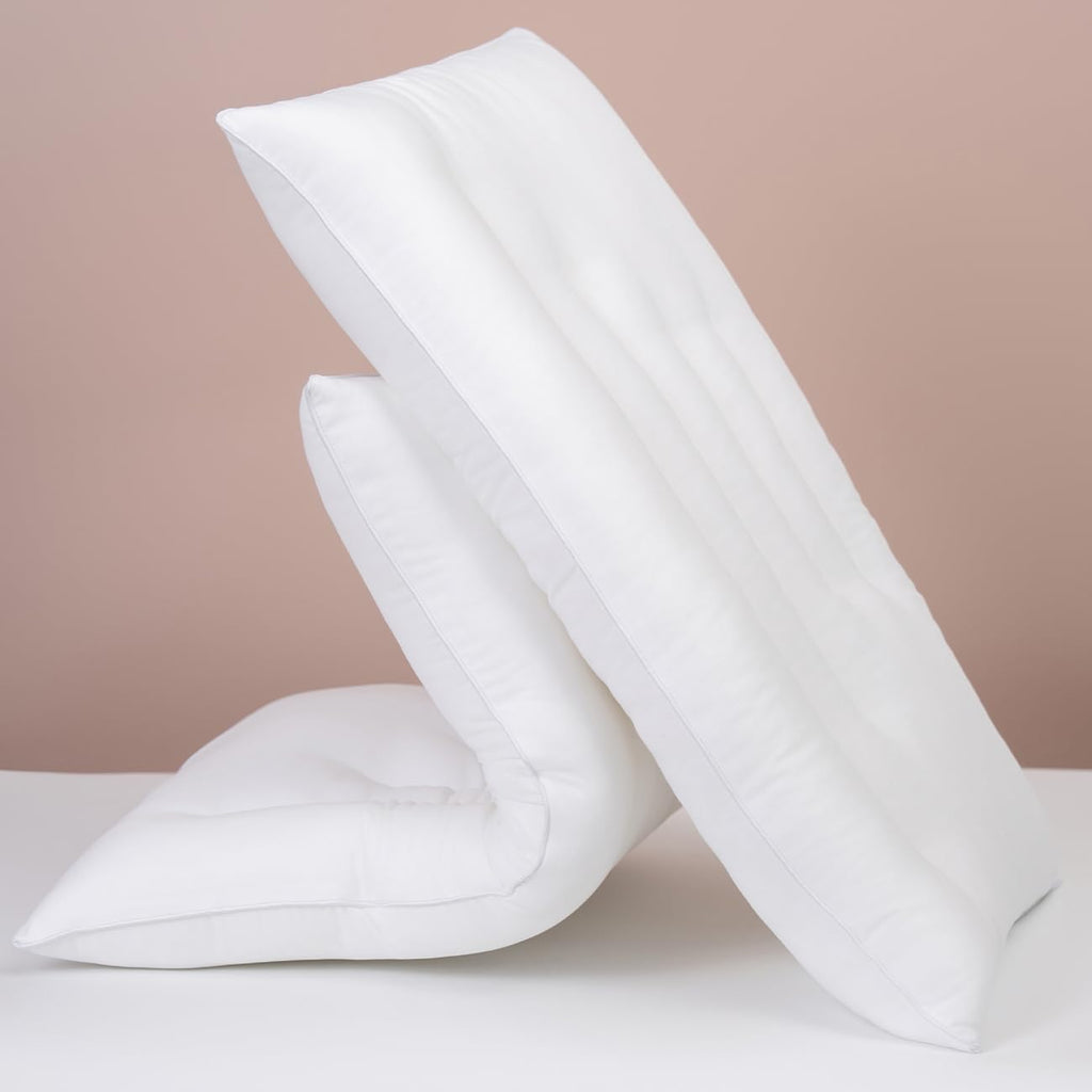 Pozino Flat Thin Pillows for Sleeping - 2 Pack Queen Size Bed Pillows for Side Back Stomach Sleepers,2.5 inch Height Ultra Low Pillows…