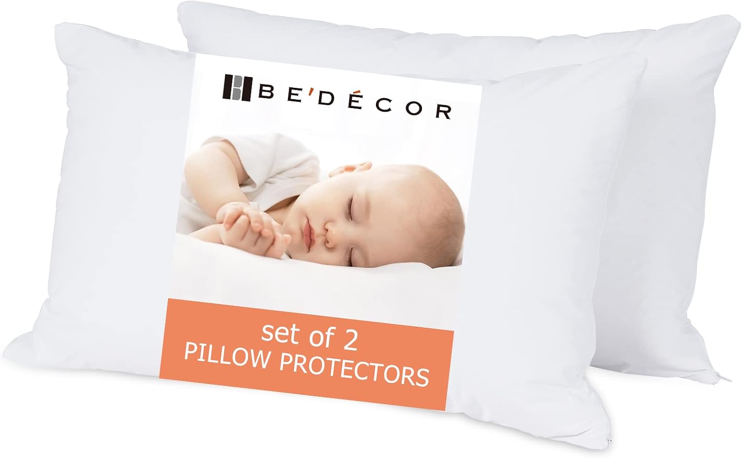 Bedecor Queen Pillow Protector with Zipper 2 Pack, Waterproof Pillow Covers Encasement Smooth Dust Proof with Breathable Holes Allow Air…