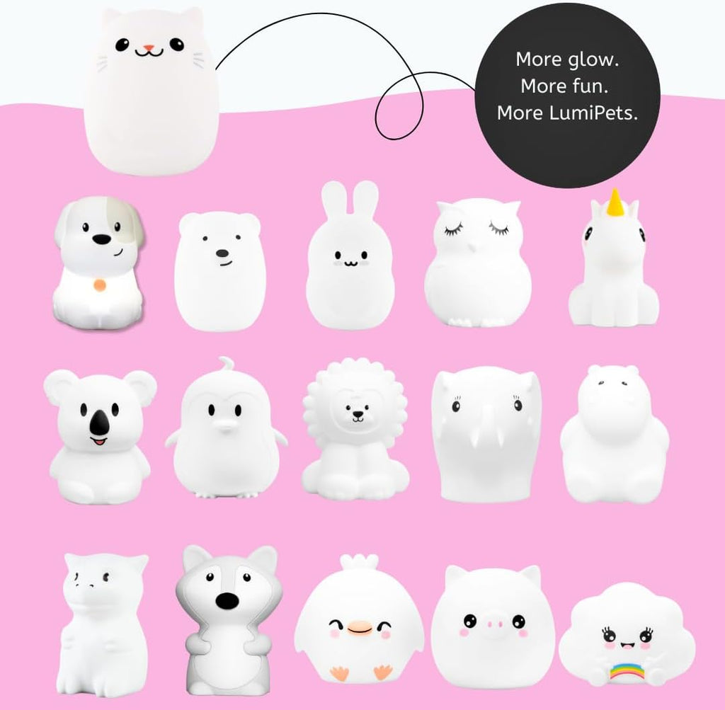 Lumipets Clive the Cat Squishy Silicone Night Light for Kids | Cute Night Light with Remote & Touch Control for Baby & Toddler Bedrooms |…