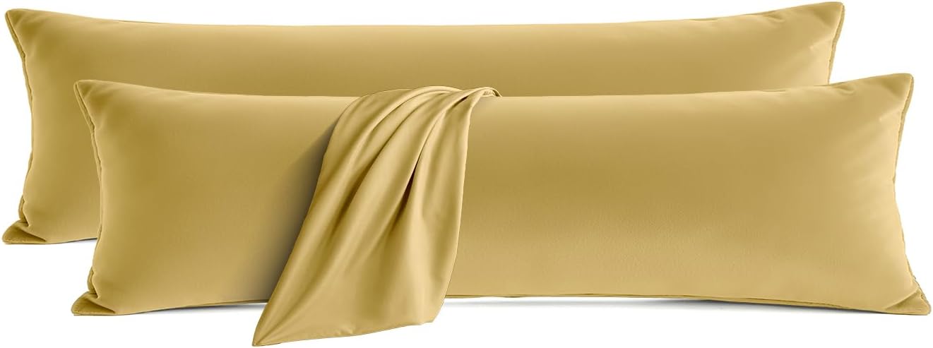 QJFabricCO Q&J Fabric Co. Body Pillow Pillowcase Set of 2, Brushed Microfiber 20x54 Pillow Cases, Soft, Wrinkle-Free, Fade-Resistant, Pillow…