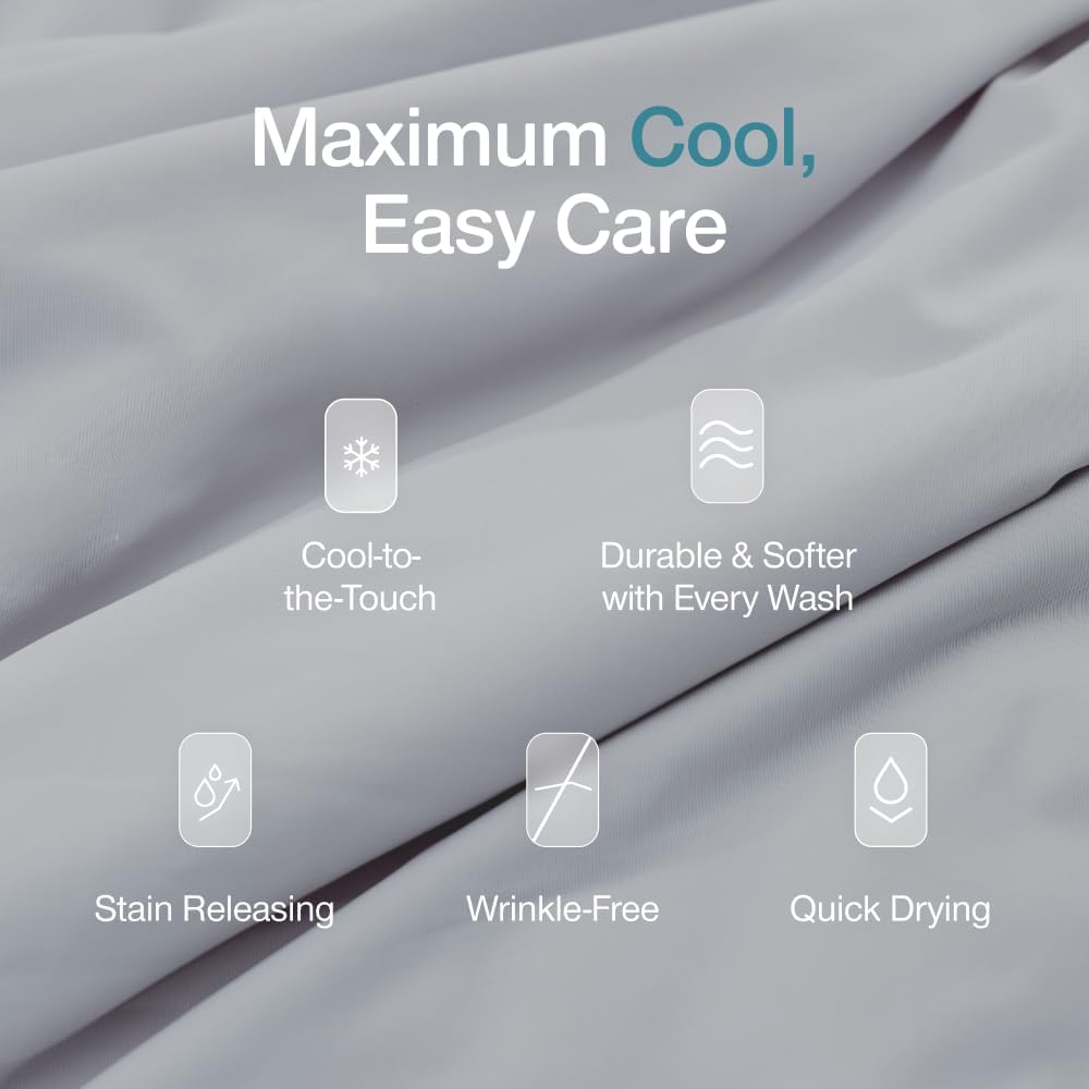 CoopSleepGoods Coop Home Goods Cool+ Cooling Pillow Case Set of 2, White King Size Pillow Covers, Luxury Spa, Breathable, Hotel Quality Pil…