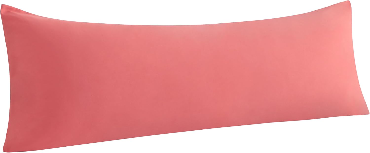 Ntbay Body Pillowcase - Brushed Microfiber 20x54 Pillowcase - Soft, Wrinkle-Free, Fade-Resistant, Stain-Resistant, Coral Pink Body Pillow C…