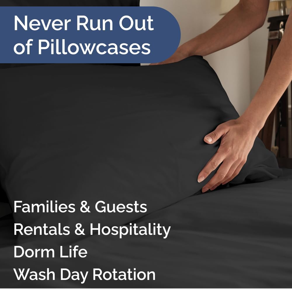 Standard Pillow Cases Set of 10 - Ultra Soft Hotel Quality Pillowcase Covers - Comfy, Cozy & Wrinkle Free - Shrink, Stain and Fade…