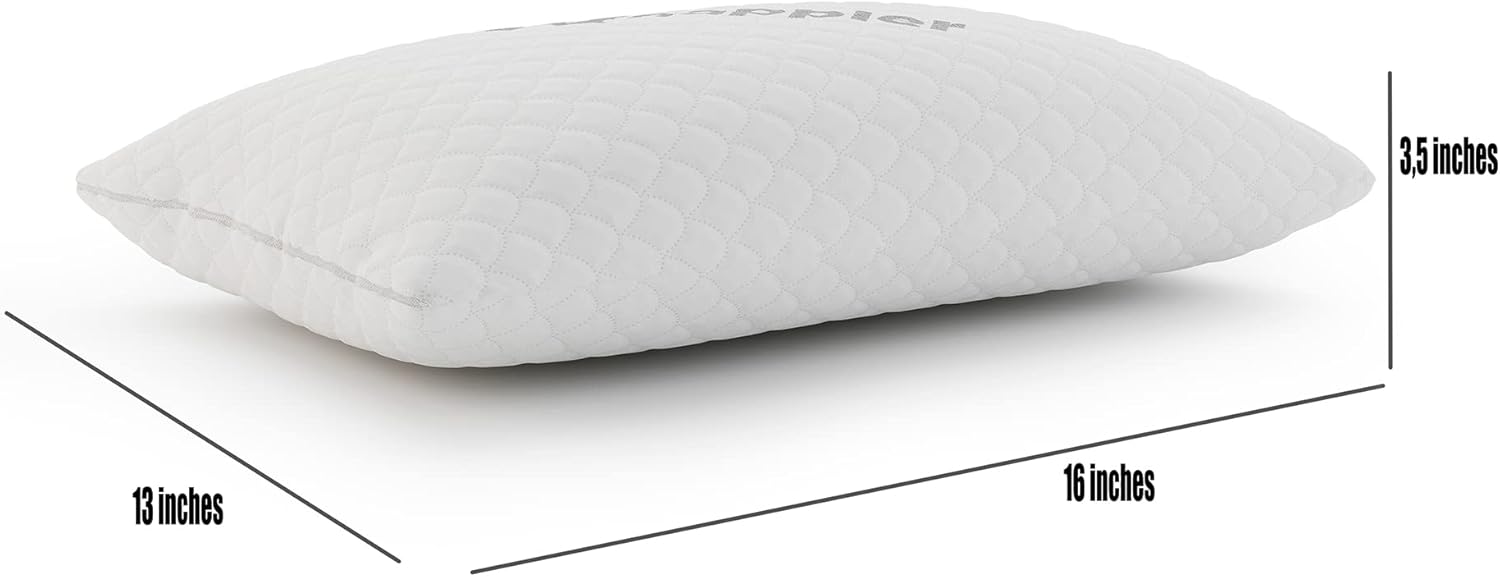 Nappler Small Shredded Memory Foam Pillow for Travel and Camping - Compressible Medium Firm Bed Pillow, Contoured Support, Breathable…