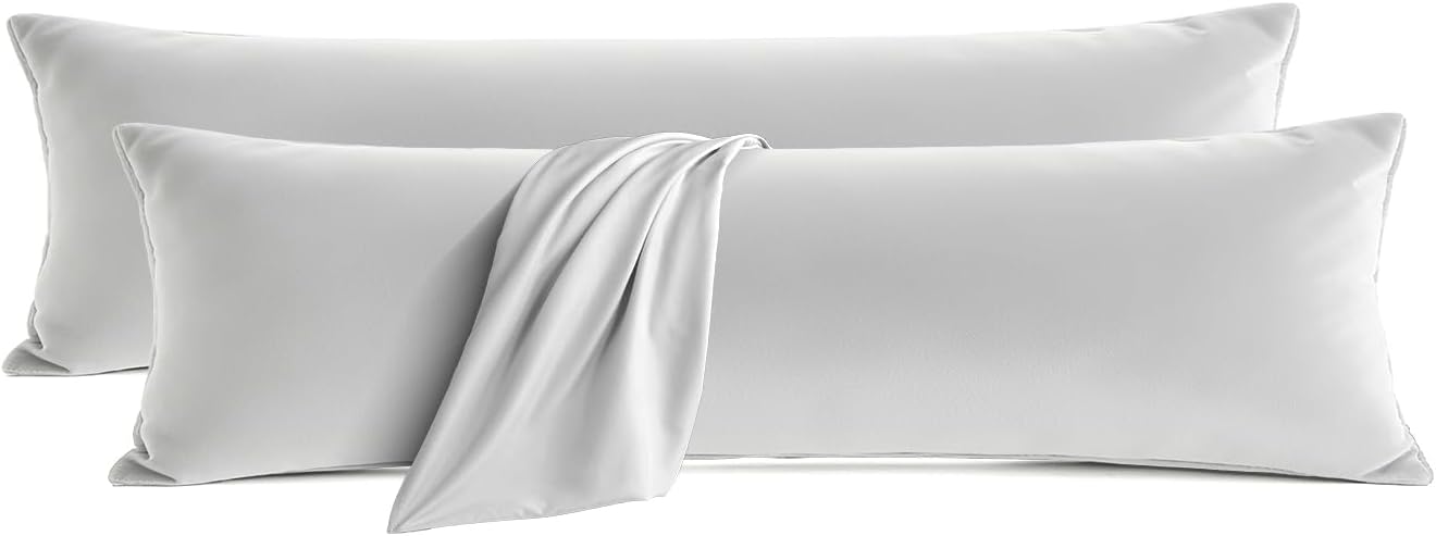 QJFabricCO Q&J Fabric Co. Body Pillow Pillowcase Set of 2, Brushed Microfiber 20x54 Pillow Cases, Soft, Wrinkle-Free, Fade-Resistant, Pillow…