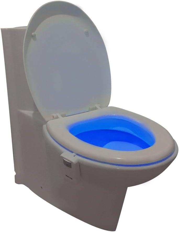 VINTAR 2 Packs 16 Color Motion Sensor LED Toilet Night Light, Toilet Bowl Lights, Cool Gadgets,5 Stage Dimmer, Light Detection