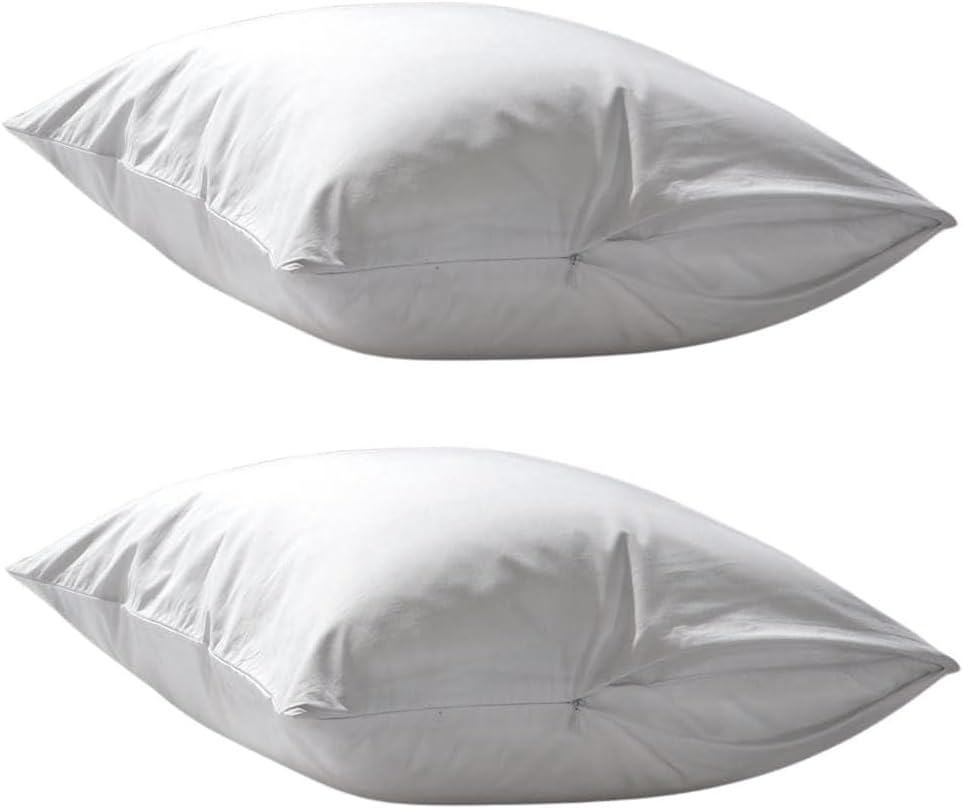Dependable Industries Deluxe Zippered Vinyl Pillow Covers 2-Pack - 20"x29" Waterproof Protectors, Ideal for Home, Hotel, Hospital…