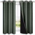 Nicetown Dark Mallard 100% Blackout Lined Curtains, 2 Thick Layers Completely Blackout Window Treatment Panels Thermal Insulated Drapes for…