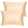 uxcell Queen Satin Pillowcase with Zipper, Super Soft and Luxury, Silky Pillow Cases Covers Set of 2, 21"x31", Champagne
