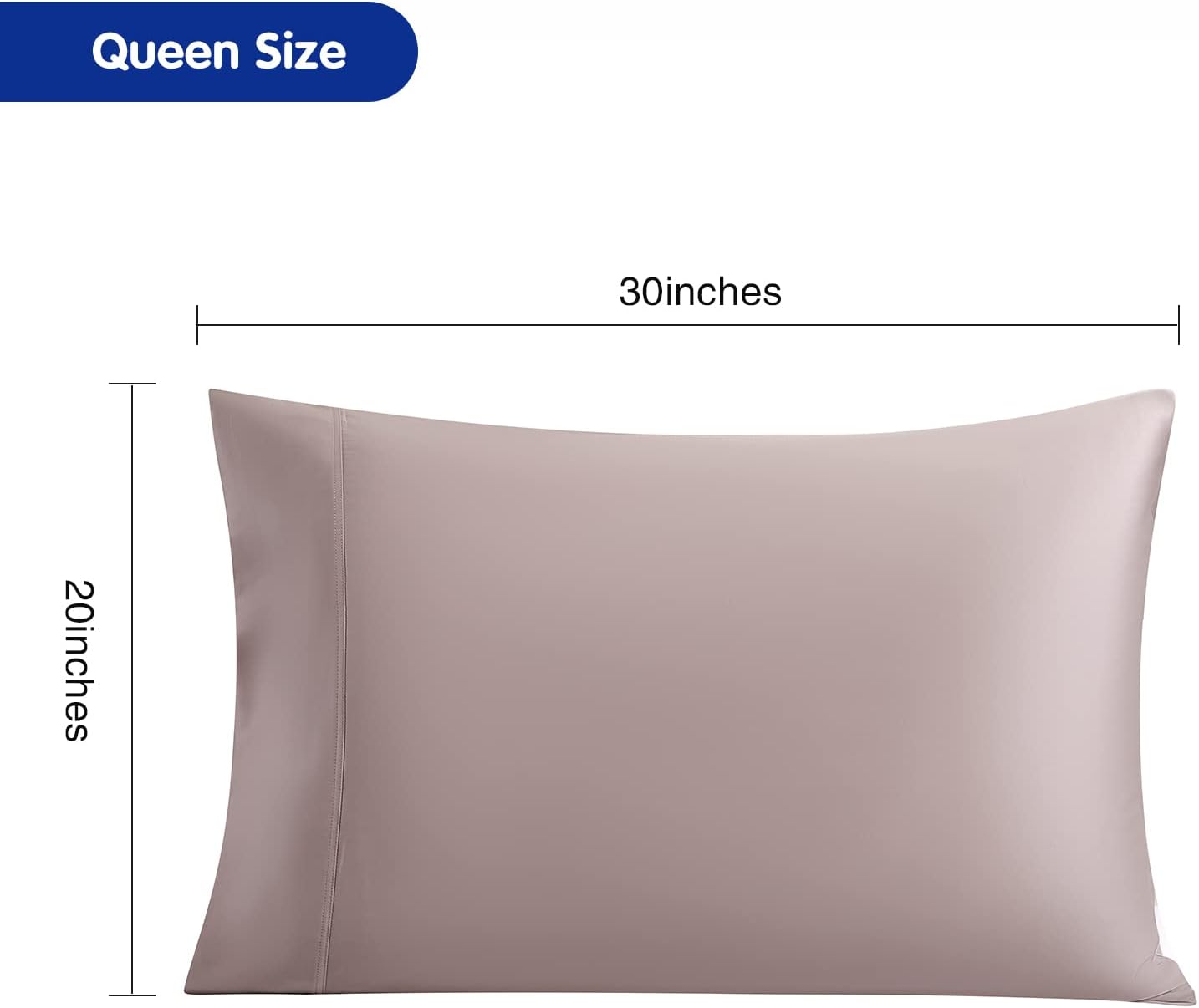 Stnomyhome Eucalyptus Tencel Cooling Pillowcase 2 Pack Queen Taupe | Moisture Wicking for Night Sweats | 3X Faster Drying | Oeko-TEX Certif…