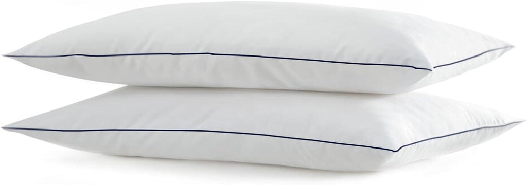 Silui Flat Soft Thin Pillows King Size Set of 2 Pack Bed Pillow with Down Alternative Fill for Side Back Stomach Sleepers, 20x36 Inches, Wh…