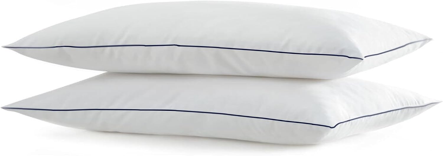 Silui Flat Soft Thin Pillows King Size Set of 2 Pack Bed Pillow with Down Alternative Fill for Side Back Stomach Sleepers, 20x36 Inches, Wh…