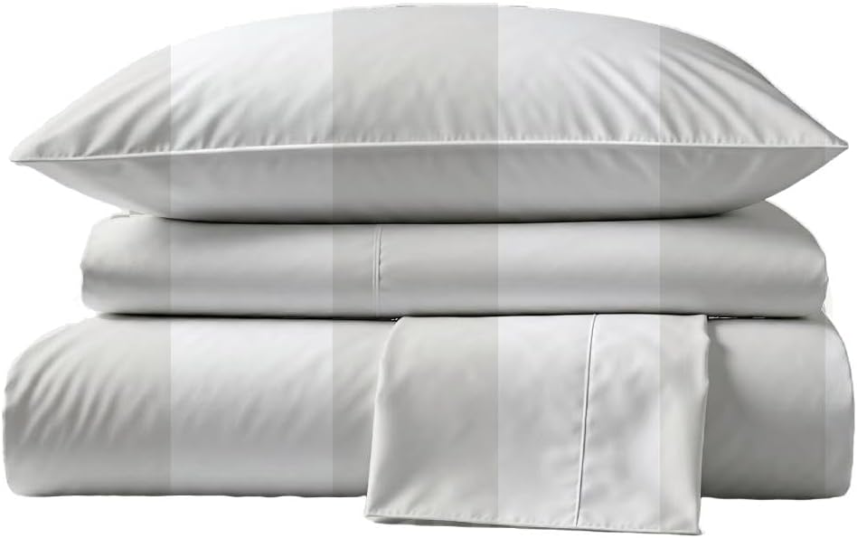 Perupima Peru Pima 415 Thread Count Percal Twin Sheet Set - 100% Peruvian Pima Cotton, 3 Piece (Flat, Fitted, 1 Pillowcase) - Cooling, Cris…