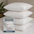 4 Pack Waterproof Pillow Protectors PEVA Zippered Standard Queen 20x30 Covers Dependable Industries