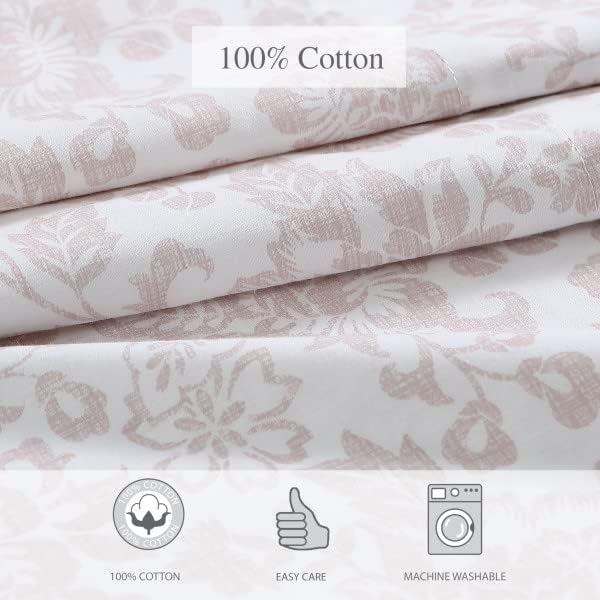 StoneCottage Stone Cottage - Queen Size Sheet Set, Crisp Percale Cotton Bedding with Matching Pillowcases, Fully Elastic Fitted Sheet, Deep…