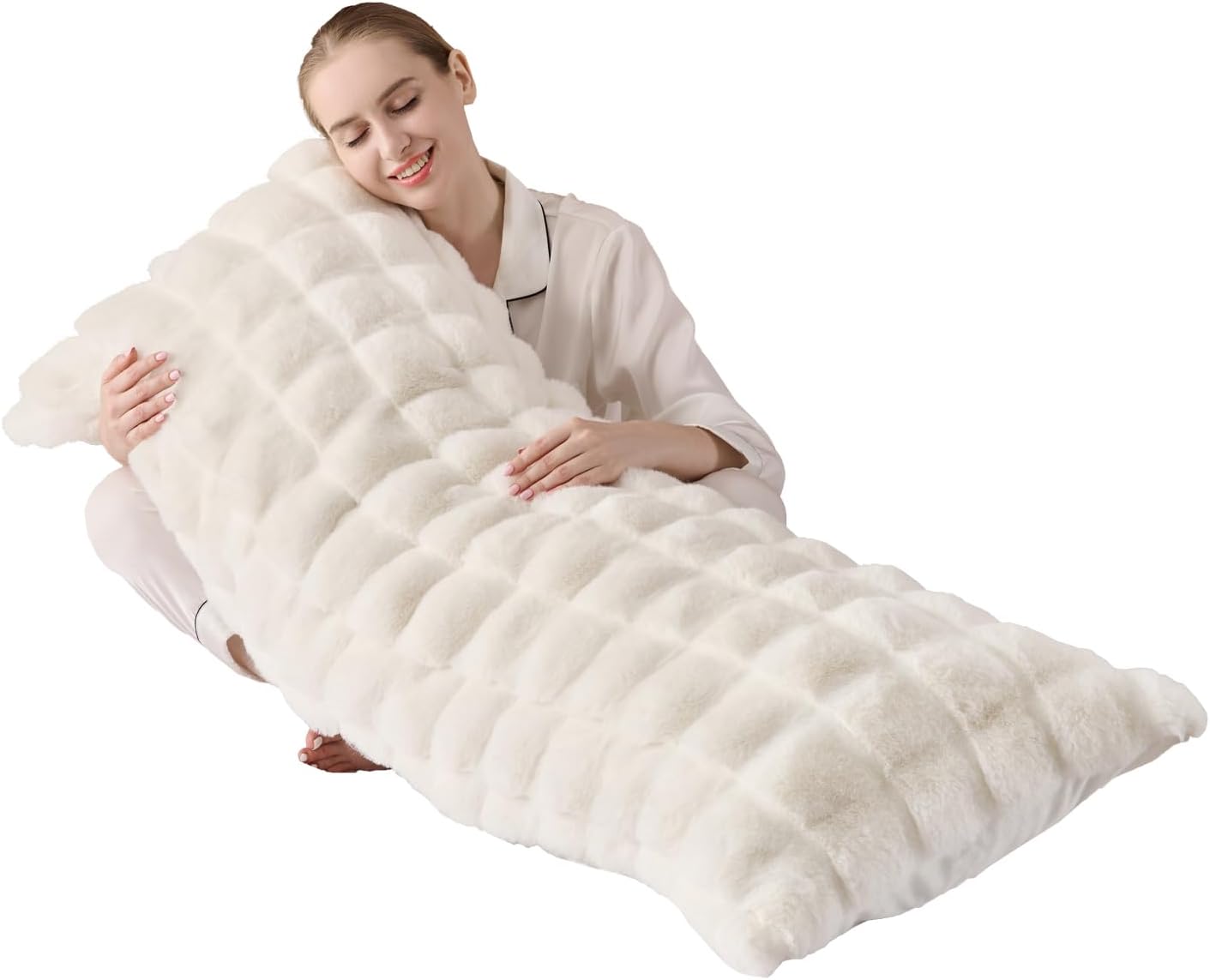 Animebody Luxury Shaggy Faux Fur Body Pillow, Fluffy Bed Pillow with Zipper Closure, Soft Decorative Plush Full Long Pillows, Fuzzy Hug Pillow…