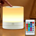Portable Night Light for Kids, USB Rechargeable Small Desk Lamp,13 RGB Colors & 4 Brightness & 1 Remote, Touch Bedside Table Lamp for…