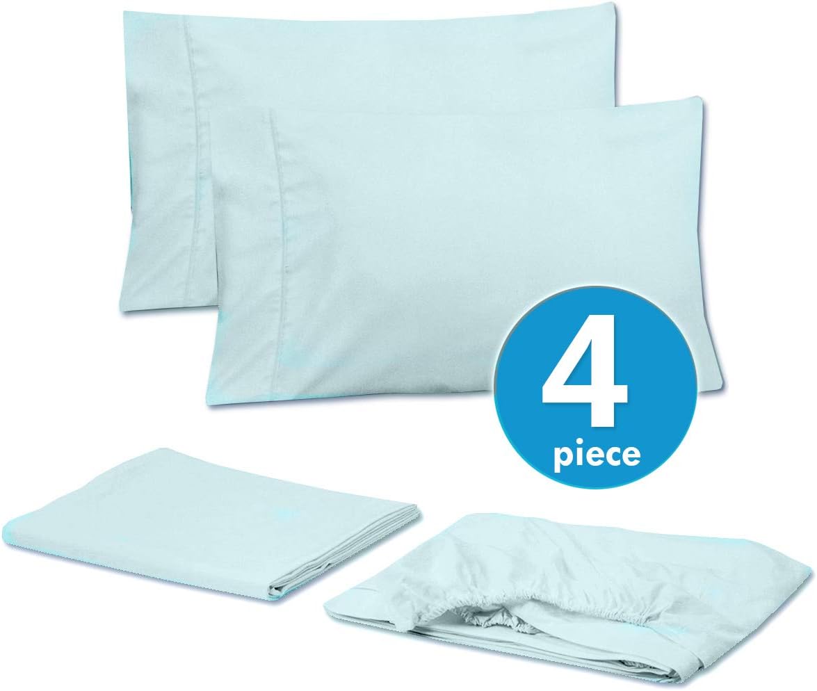 Twin Size Bed Sheets - 4 Piece 1500 Supreme Collection Fine Brushed Microfiber Deep Pocket Twin Sheet Set Bedding - 1 EXTRA PILLOW CASES…