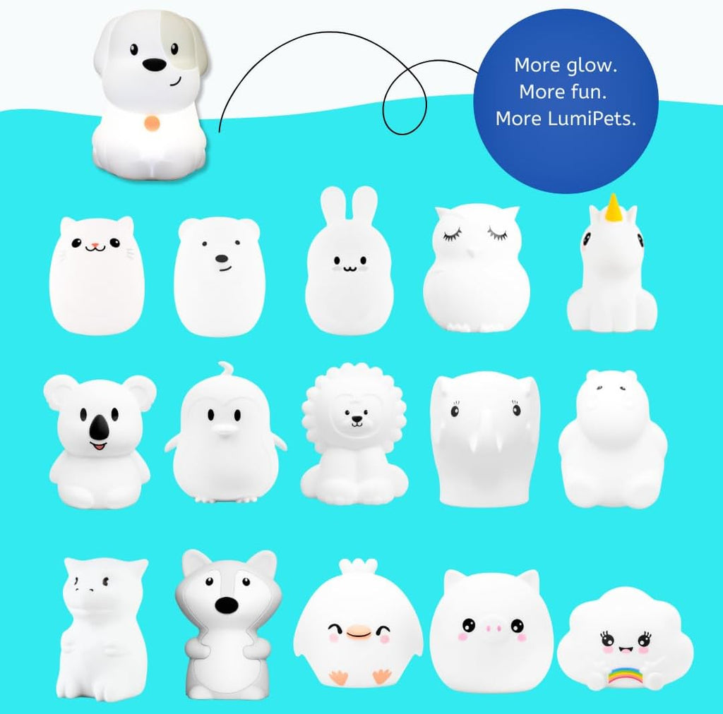 Lumipets Pepper the Puppy Dog Squishy Silicone Night Light for Kids | Cute Night Light with Remote & Touch Control for Baby & Toddler…
