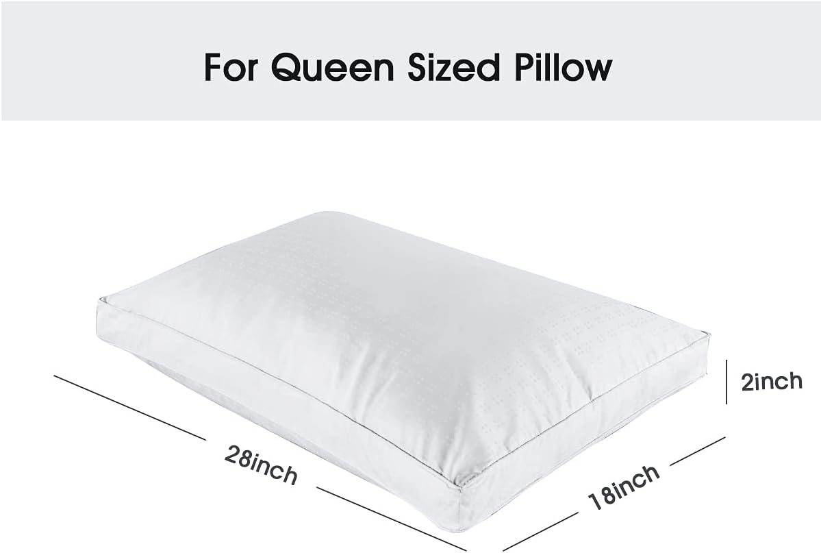 STONECREST Gusseted Pillow Protector - 1 PC, Zipper Premium Pillow Encasement Covers(400tc Dot Jacquard, Queen)
