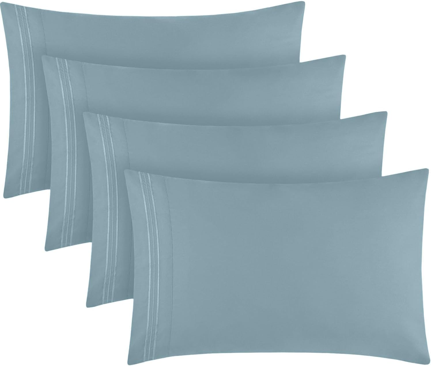 Mellanni Pillow Cases Set - 4 PC Iconic Collection Pillowcases - Hotel Luxury, Extra Soft, Cooling Pillow Covers - Wrinkle, Fade, Stain Res…