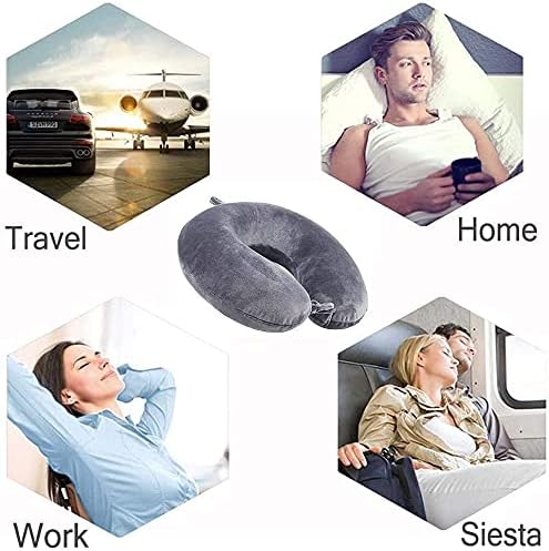 GDEOUP Travel Pillow - Memory Foam Neck Pillow Support Pillow, Luxury Compact & Lightweight Quick Pack for Camping, Sleeping Rest Cushion…