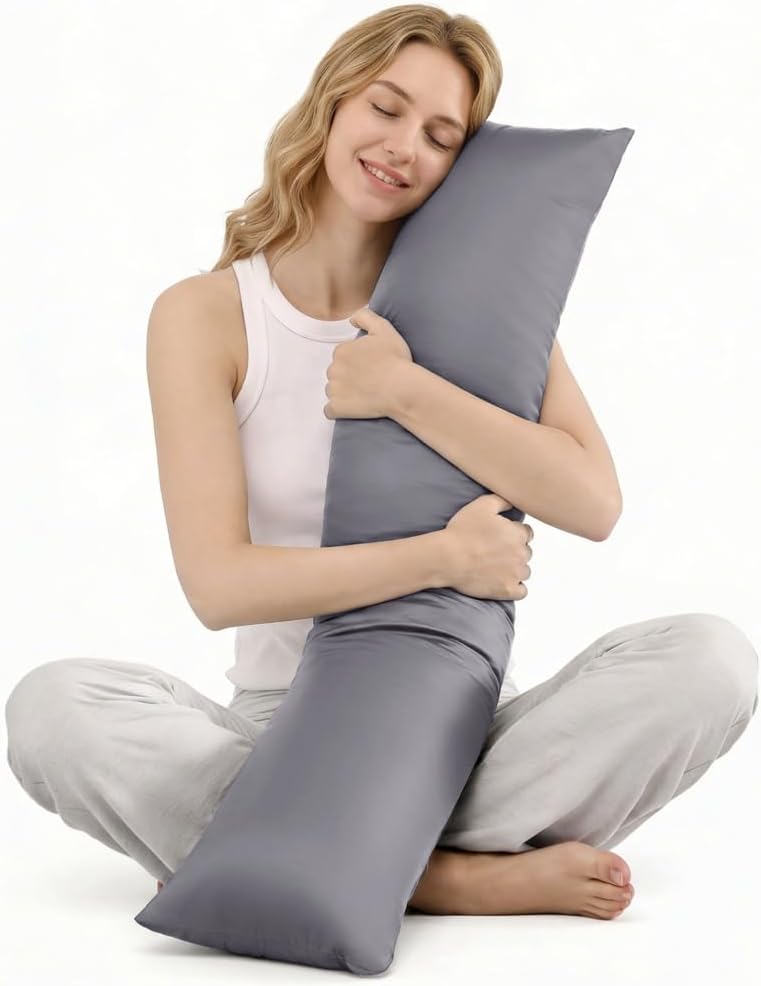 Mioto 6.5lbs Weighted Body Pillow for Adult - Weighted Pillow for Better Sleep, Cooling Body Pillow with Tencel Cover, Long Pillow for Bed,…