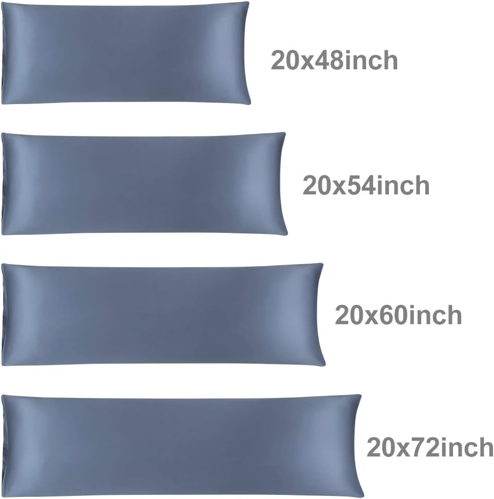 uxcell Body Pillow Cover, 20x72 Inch Slate Gray Silky Satin Body Pillowcases for Hair and Skin, Soft Cooling Smooth Pillow Case with…