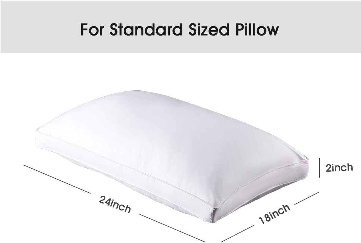 STONECREST Gusseted Pillow Protector - 1 PC, Zipper Premium Gusset Pillow Encasement Covers(300tc Sateen-Gusset, Standard)