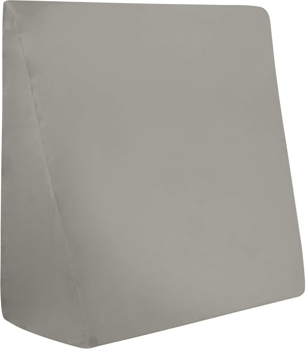 CirclesHome Wedge Pillow Cover 100% Cotton, Zippered Wedge Pillow Case Protector, Soft, Hypoallergenic & Breathable - Light Grey, (25Wx26Lx…