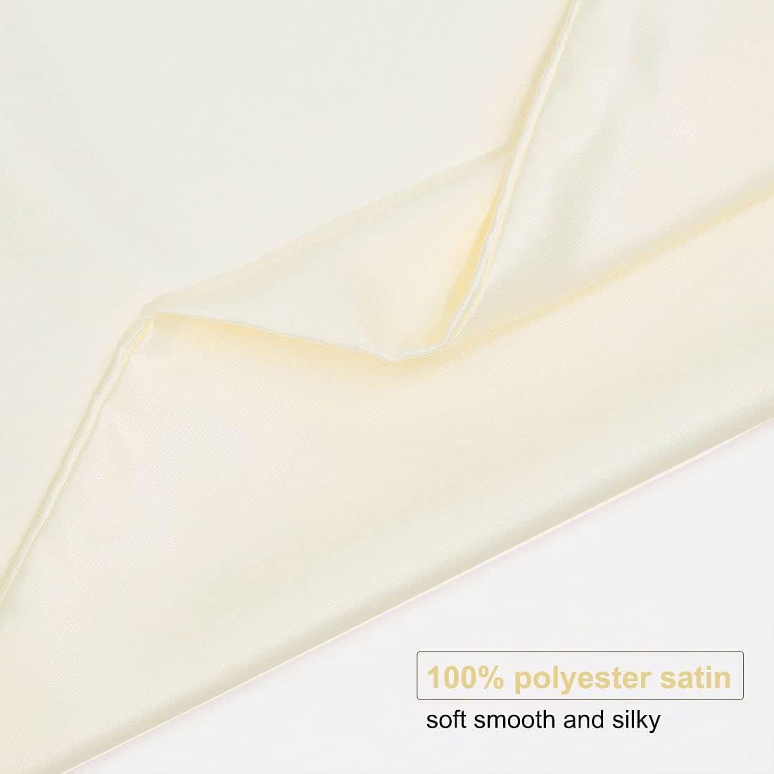 uxcell Standard Satin Pillowcase with Zipper, Super Soft and Luxury, Silky Pillow Cases Covers Set of 2, 21"x27", Pearl White