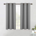 NICETOWN Silver Grey Small Window Blackout Curtain Panels for Bedroom, Thermal Insulated Grommet Top Blackout Draperies and Drapes (2…