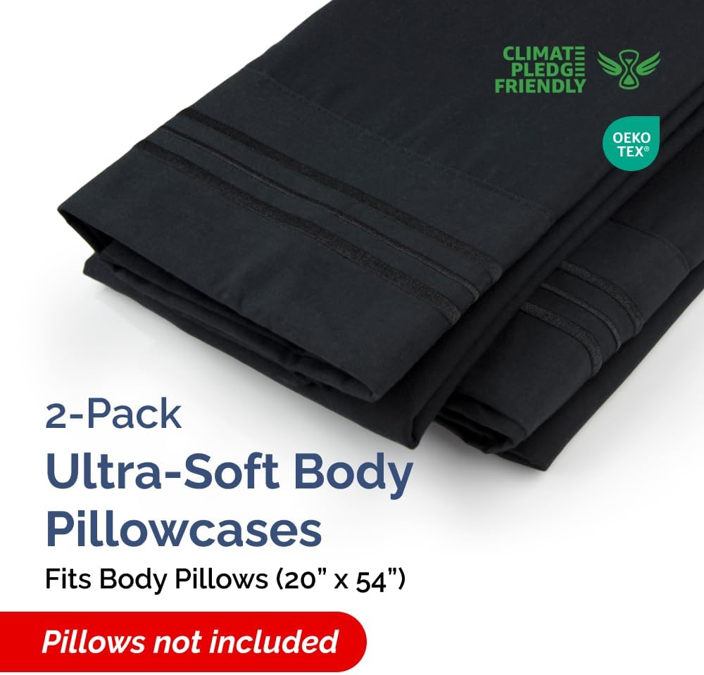 Body Pillowcases Set of 2-20x54 Long Body Pillow Case - Soft Body Pillow Cover for Sleeping & Side Sleepers - Comfy, Breathable, Wrinkle…