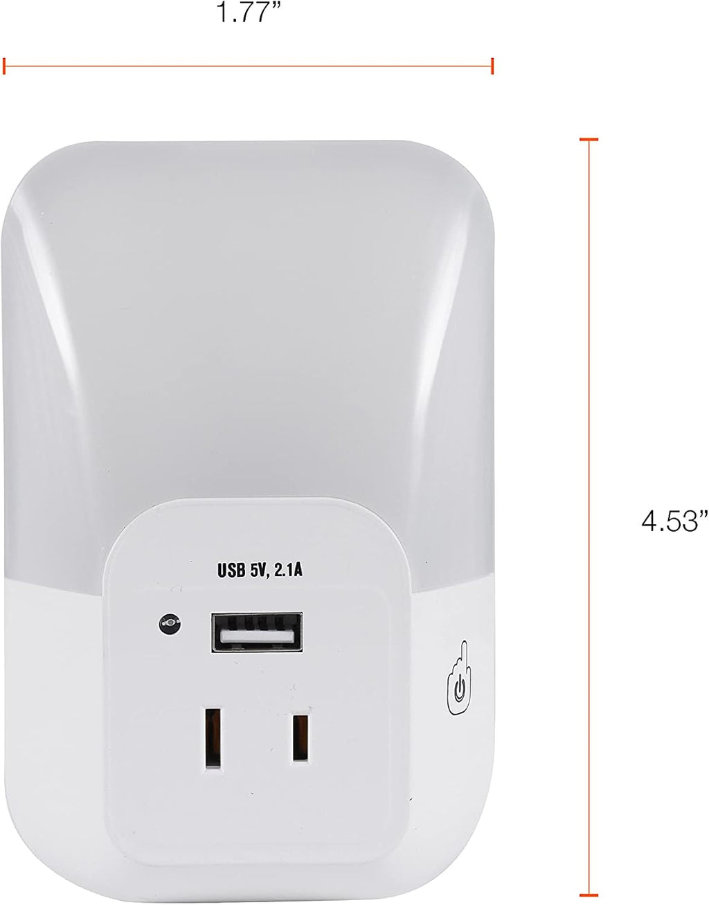 LEDVANCE Sylvania LED Night Light with USB Port and Socket, 3-Color Select, Frosted, 3000K, 5 Lumens, Cool White - 3 Pack (64991)