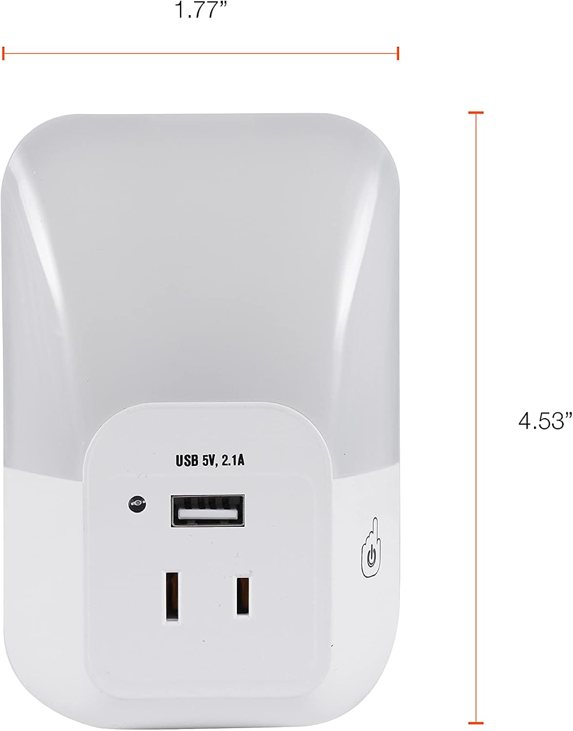LEDVANCE Sylvania LED Night Light with USB Port and Socket, 3-Color Select, Frosted, 3000K, 5 Lumens, Cool White - 3 Pack (64991)