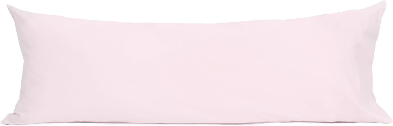 Sunflower Body Pillowcase 100% Cotton Long Pillow Cover/Case Envelope Closure 1 Pack, 20×54 inches Light Pink, Soft and Breathable