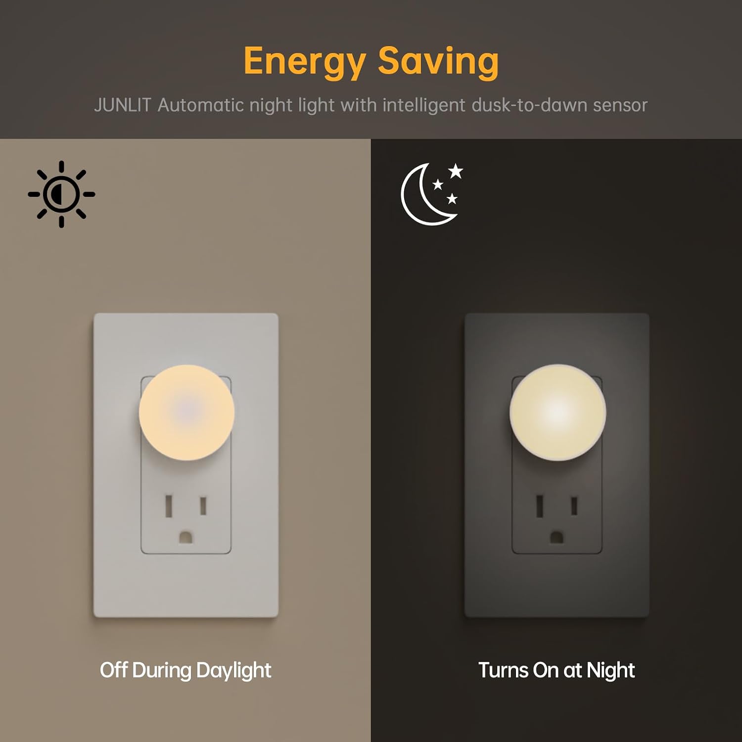 Junlitgroup Night Lights Plug in12 Pack, Dim Night Light with 3CCT, Auto Dusk to Dawn Sensor, 3 Brightness Levels, Dimmable Night Light for…