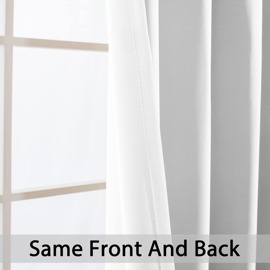 Yakamok Blackout Curtains Room Darkening Thermal Insulated Window Panels, Solid Grommet Top Drapes for Bedroom/Living Room(62Wx84L, Pure…