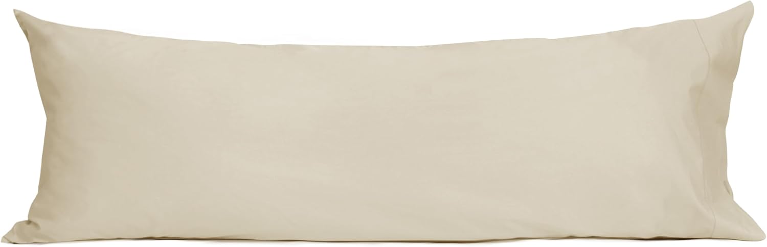 Sunflower Body Pillowcase 100% Cotton Long Pillow Cover/Case Envelope Closure 1 Pack, 20×54 inches Light Brown, Soft and Breathable