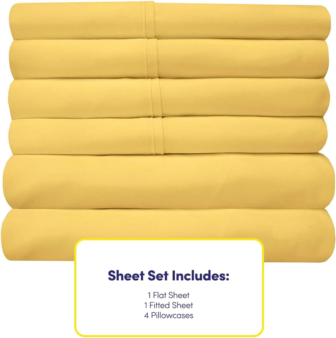 Queen Sheets Yellow - 6 Piece 1500 Supreme Collection Fine Brushed Microfiber Deep Pocket Queen Sheet Set Bedding - 2 Extra Pillow Cases…