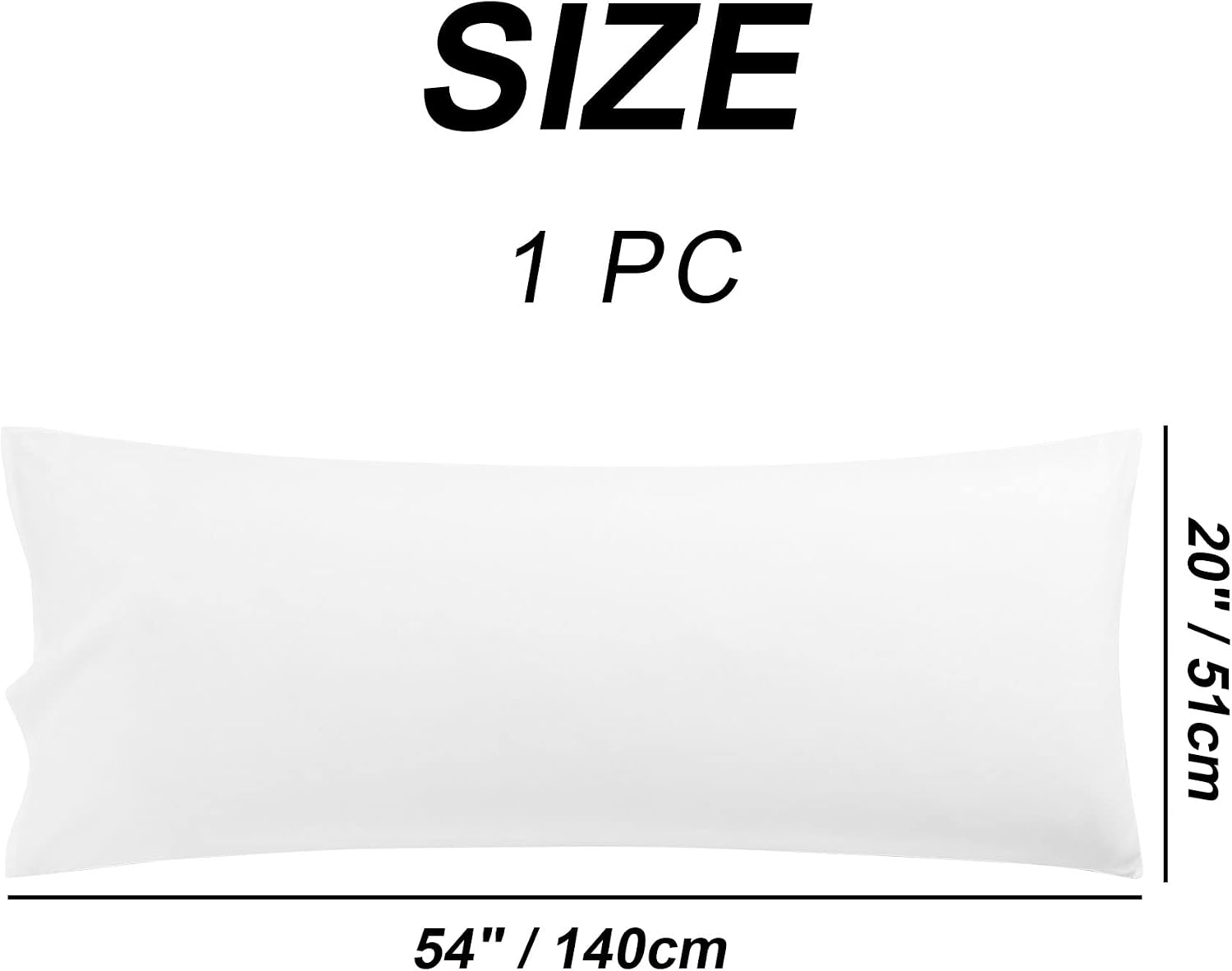 uxcell 100% Microfiber Body Pillow Cover | 1800 Thread Count Pillowcase | Soft Pillow Case with Envelope Closure | 90 GSM Ployester | No Wr…