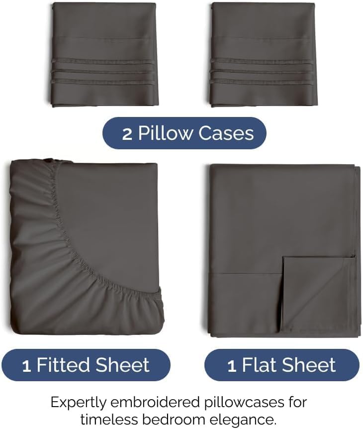 Queen Size 4 Piece Sheet Set - Comfy Breathable & Cooling Sheets - Hotel Luxury Bed Sheets for Women & Men - Deep Pockets, Easy-Fit…
